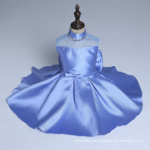 vestido de fiesta de las muchachas de flor de cuentas azules de alta calidad boda fiesta de Navidad bailando niños niños de año nuevo nuevos estilos al por menor y al por mayor